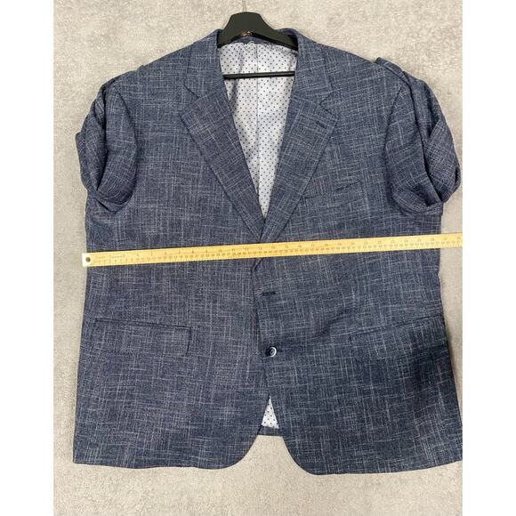 Oak Hill Blazer Mens 2XL Navy Stretch Polka Dot Lined Suit Jacket Career Classic - Picture 11 of 15